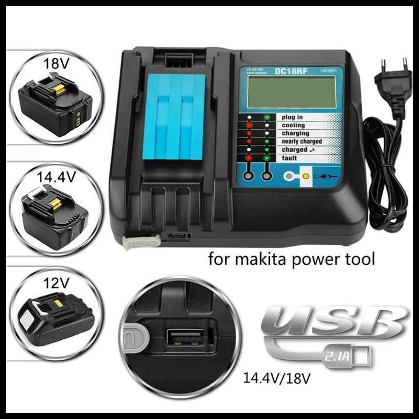 Alkalmas Makita 14,4 V / 18 V áramjelző USB-csatlakozó DC18RC többfunkciós akkumulátortöltőhöz