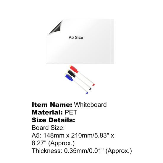 Tableau blanc A5 auto-adhésif, mémo, autocollant magnétique Flexible pour la maison