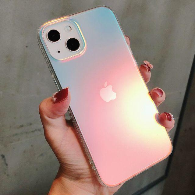 Luxe Gradiëntlaser Magnetische Draadloos Opladen Case Voor Iphone 13 12 11 Pro Max Zachte Siliconen Doorschijnende Matte Back Cover