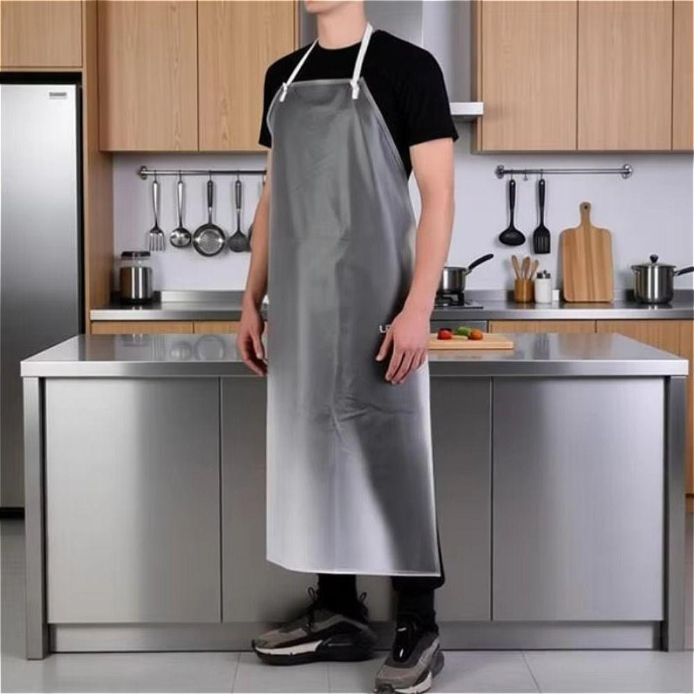 Thickened Cafeteria Apron Translucent PVC Apron New Kitchen Apron for Men Women
