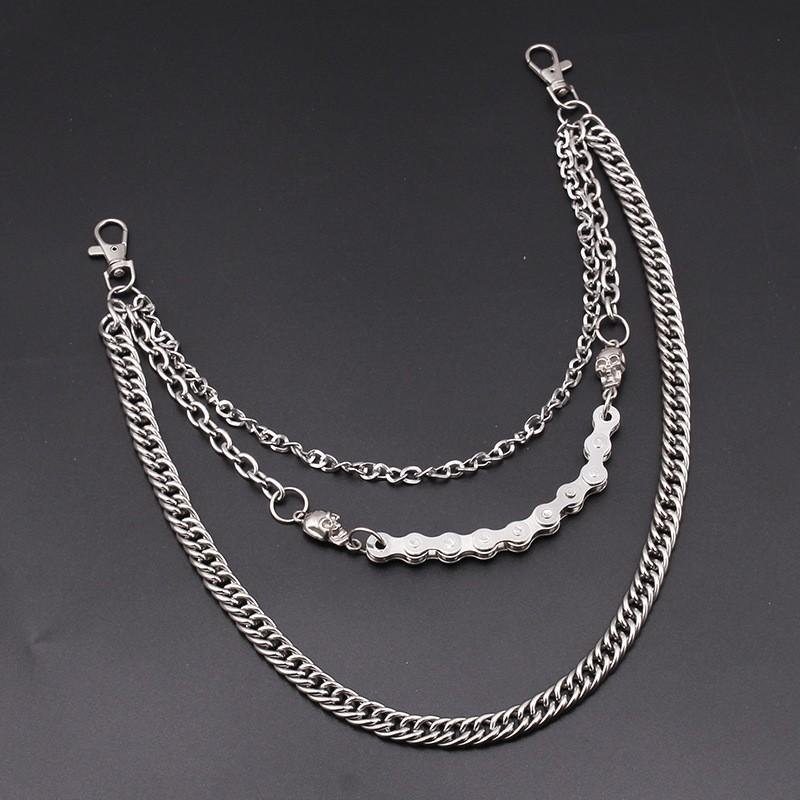 Punk Skull Multilayer Metal Belt Chain For Men And Women Hip Hop Nightclub Style Accessories