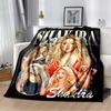 Mode Shakira Merch Pop Chanteuse Féminine Impression Flanelle Couverture Étoile Art Portable Maison Voyage Bureau Pause Sieste Cadeau de Noël
