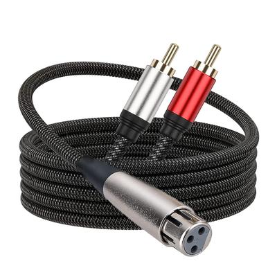 Professzionális XLR dugaszos/aljzatos - Kettős RCA dugaszos kábel Sztereó audio összekötő kábel adapter fejhallgató erősítőhöz, mikrofonhoz