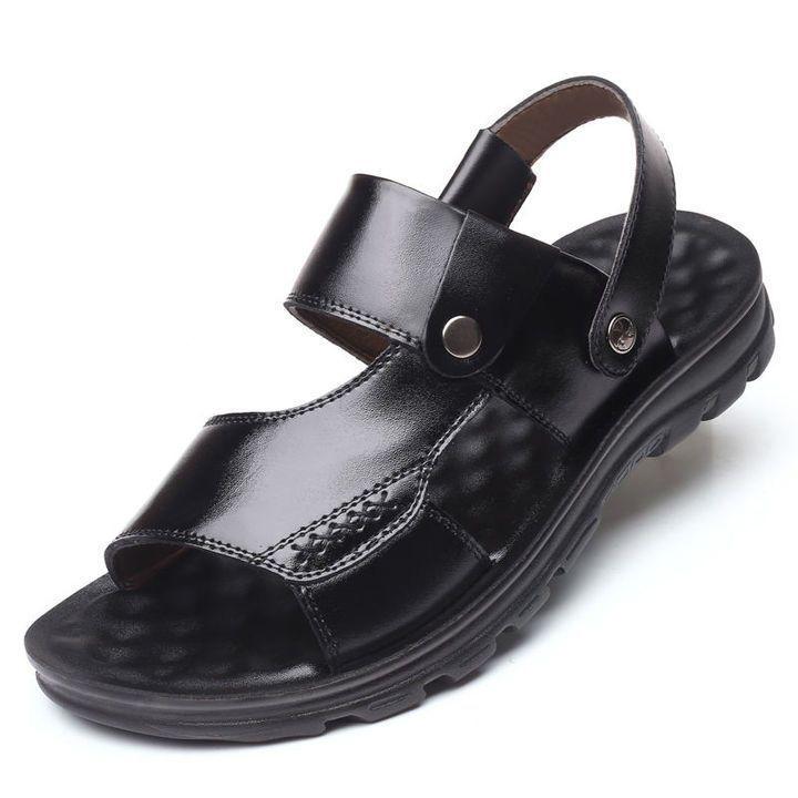 Summer Men's Sandals Leather Beach Shoes Men's Soft Soled Student Sandals Men's Anti Slip Massage