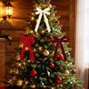 Velvet Ribbon Christmas Bow Pendant for Tree & Party Decorations