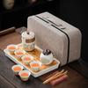Outdoor Camping Travel Kung Fu Tea Set Teapot Ceramic Fast Teacup Tea Tray Portable National Tide Gift