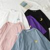 Short-sleeved T-shirt for Women Round Neck New Loose Korean Version Summer Weather Printed Student Base Shirt Top Women's Clothing