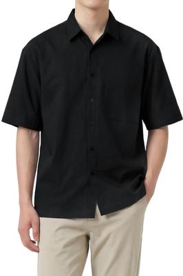 [Enlision] Men's Shirt, Black, Comfortable, Easy Care, Breathable, Versatile Layering, Casual, Stylish, Slim Fit, XL