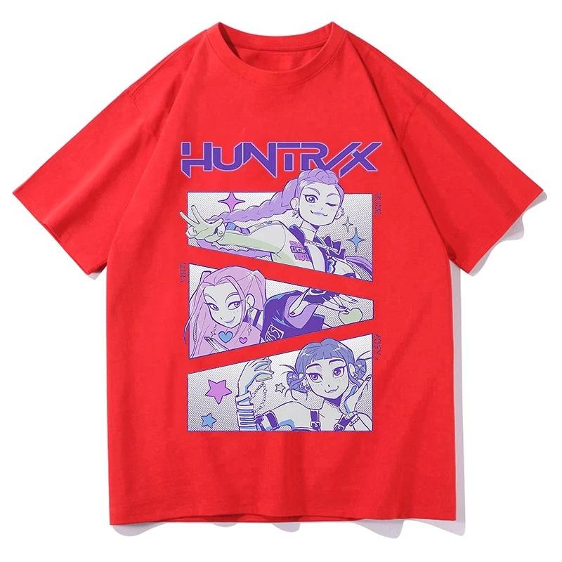 KPop Demon Hunters Huntrix T-skjorter Sommer T-skjorter Med Korte Ermer Damer Menn Klær Streetwear Unisex Grafisk Trykk T-skjorter