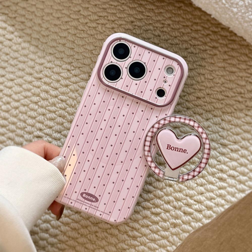 Retro Red Brown Suitable for Apple 17promax Mobile Phone Case Iphone16 Striped Wave Point 15 Magnetic Bracket 13 Soft Shell
