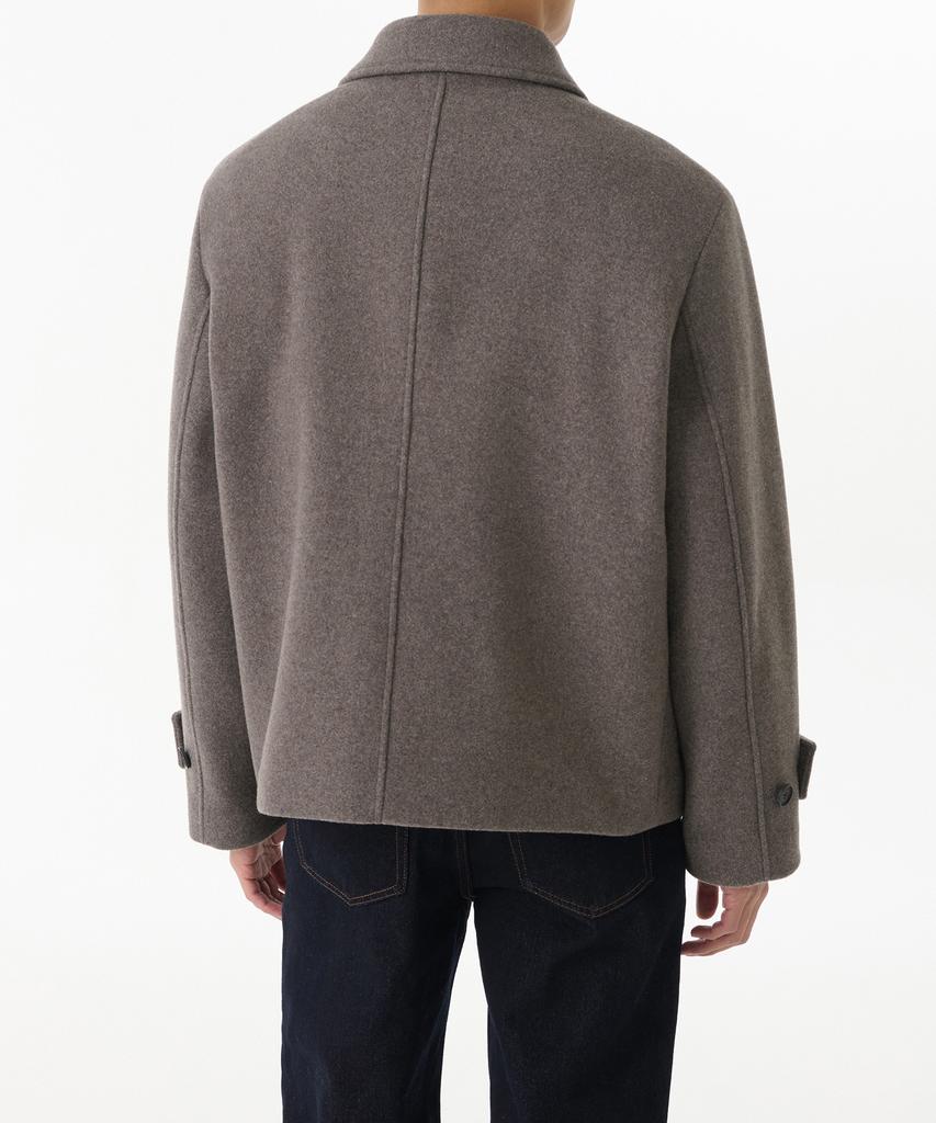 Musinsa Standard Wool Blend Oversized Short Balmacaan Coat [Taupe]