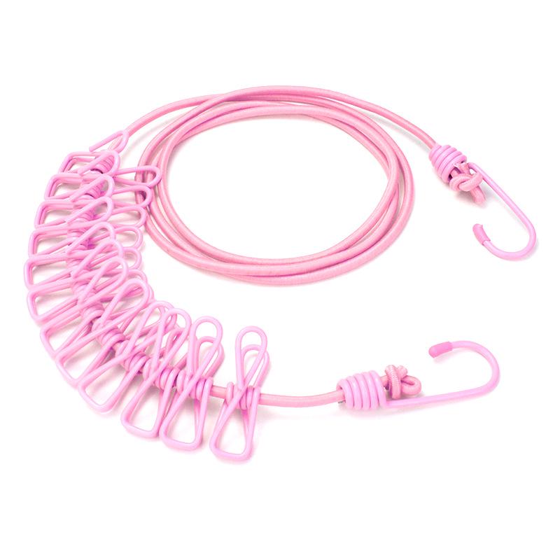 Portable Retractable Clothesline with Anti-Slip Clips for Indoor/Outdoor Use