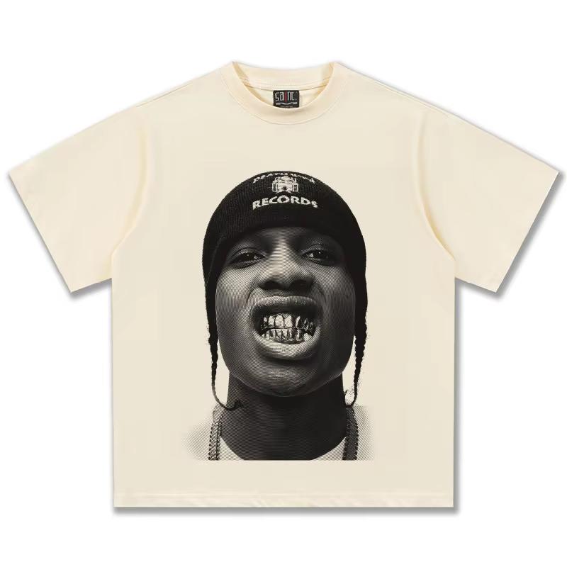 Asap Rockys Graphic TShirt Unisex Hip Hop Casual Cotton Short Sleeve Streetwear Fashion Top for Unisex Women Daily Wear