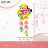 JZOON Hair Perfect for and Other Japanese with Cherry Blossom and Handmade In Rainbow H2904 Shichi-Go-San Ornament, Tsumami-Zaiku, Coming-of-Age