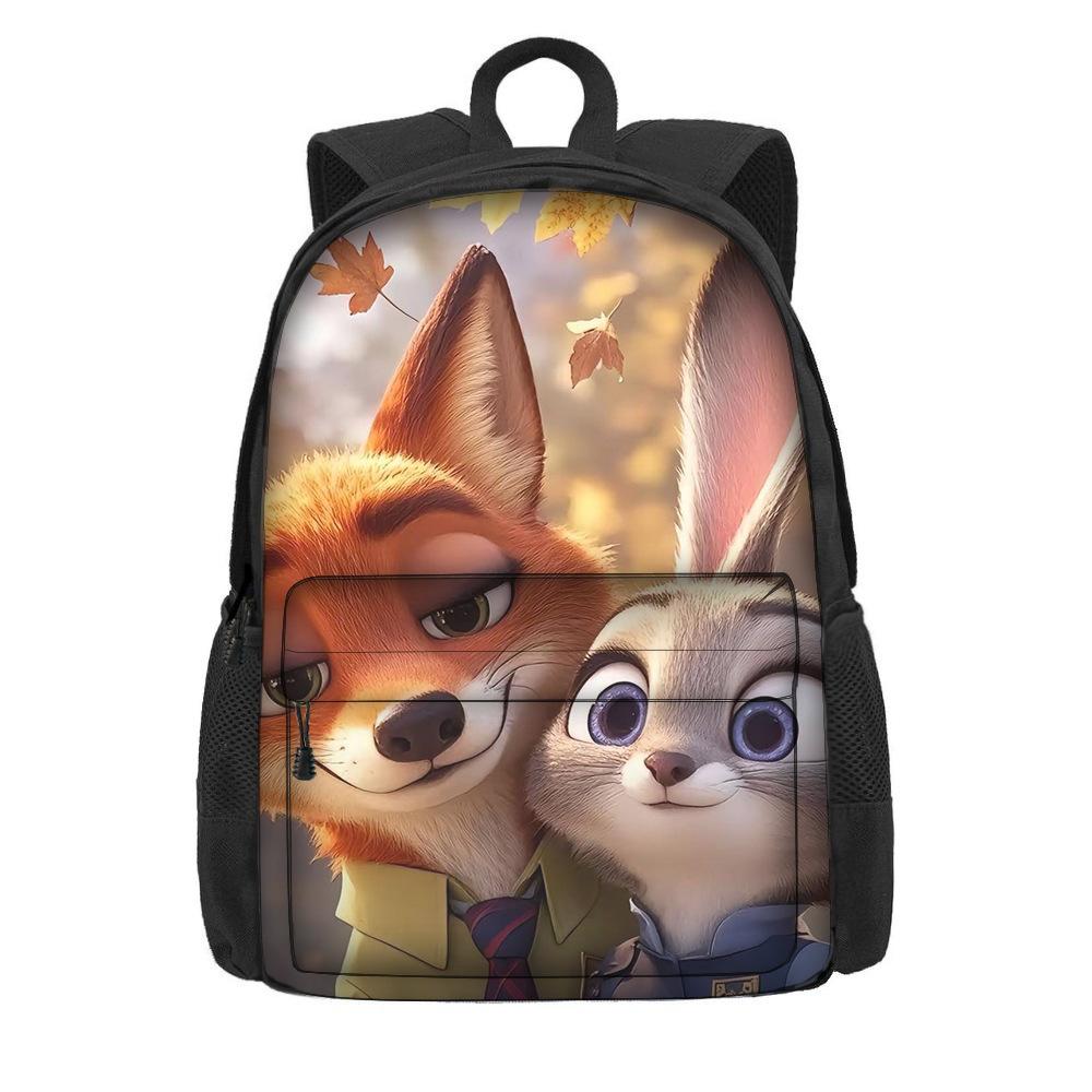 Cartoon-Rucksack zum Thema Zootopia 2 für Grundschüler, großes Fassungsvermögen, leichter Doppelschulter-Rucksack KTB