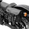 1 Leather Motorcycle Bag Saddle Bags Saddlebags Pouch Black Side Panniers Saddle