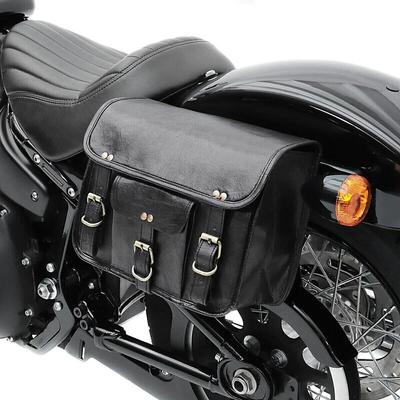 1 Leather Motorcycle Bag Saddle Bags Saddlebags Pouch Black Side Panniers Saddle