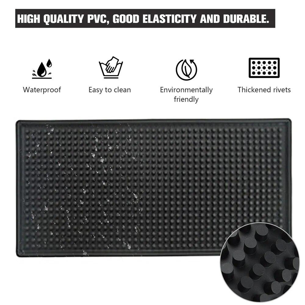 Rubber Bar Mat Anti-slip PVC Cafe Bar Mats Home Cup Mat Waterproof Heat Resistant Durable Kitchen Drain Mat Dish Drying Mats