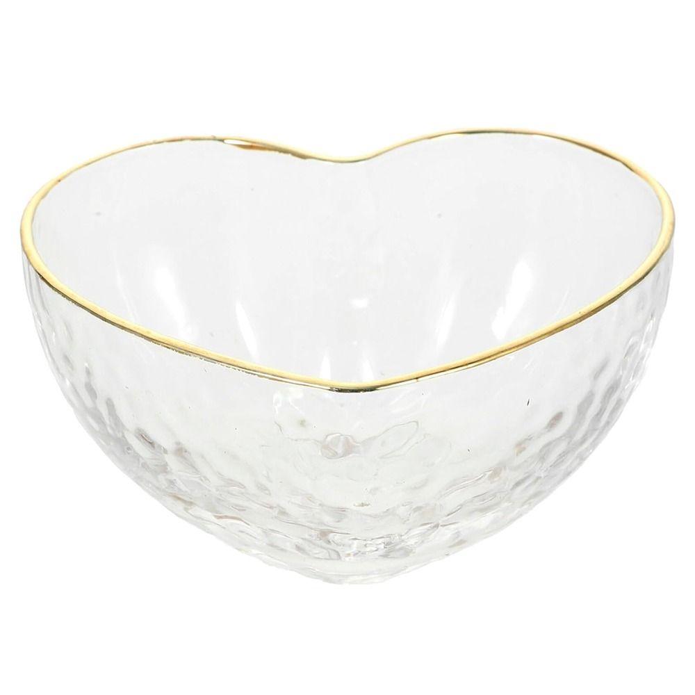 Heart Shaped Glass Heart Bowl Love Heart Candy Trays Simple Fruit Plate Fruits Salad