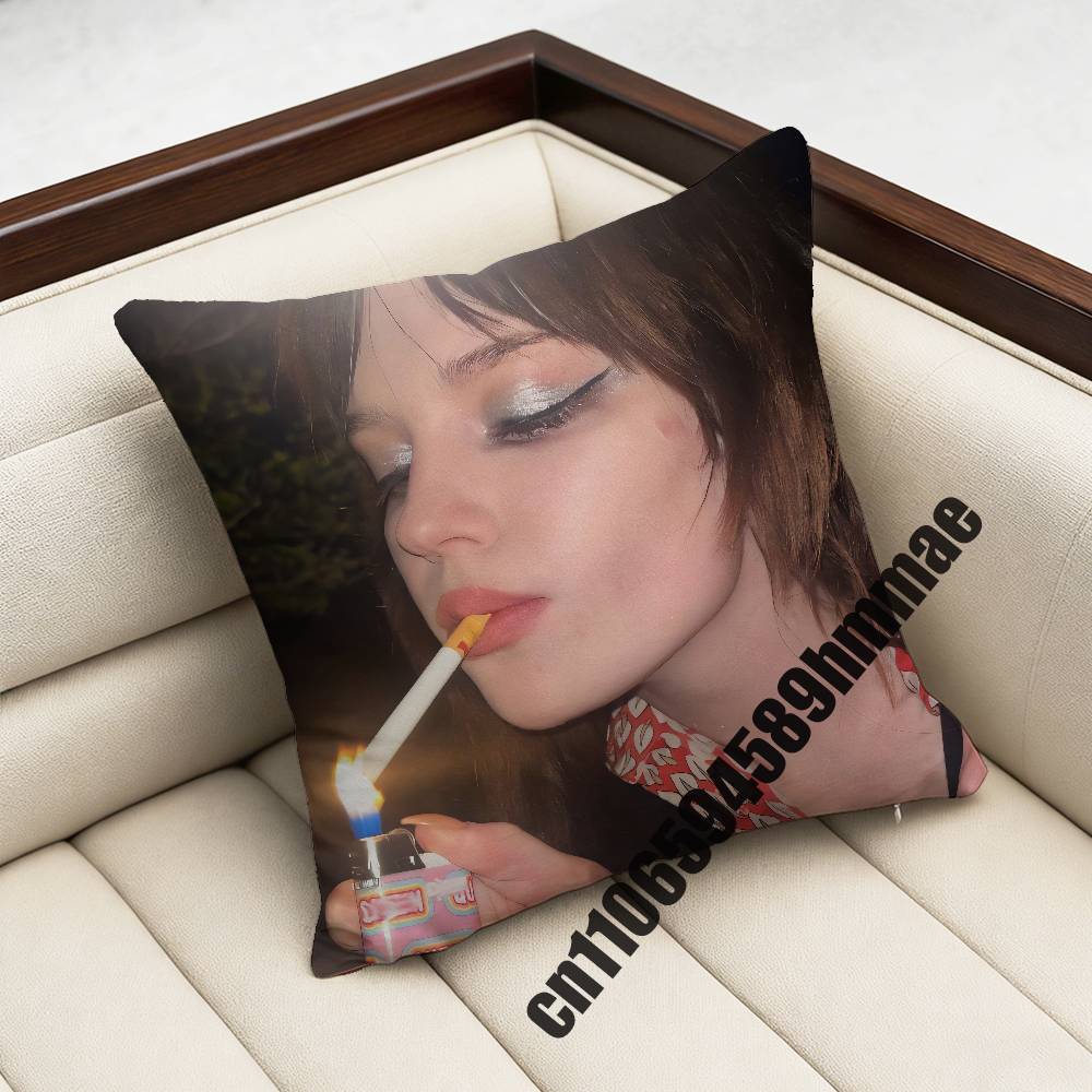 For S-Sophie Thatcher Throw Pillow Case Sham 45X45Cm Decoration Square Bed Pillowcase Pad Cover