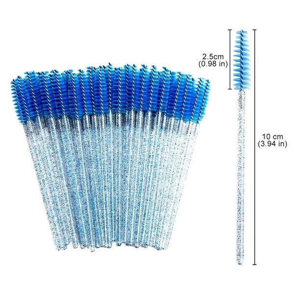 50 buc Perie de unică folosință de cristal pentru gene Instrumente de extensie a genelor Perie pentru sprâncene Perie pentru gene pentru ochi Instrumente de machiaj
