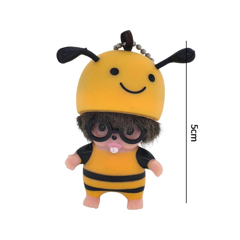 New Style Monchhichi Keychain Cute Monchi Kitty Keychains for Bags Children's Day Gift Toy Model Doll