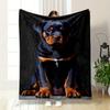 Adorable Rottweiler Puppy Throw Blanket Bedroom Blanket for Livingroom Couch Lunch Break Soft Throw for Friend's Festival Gift