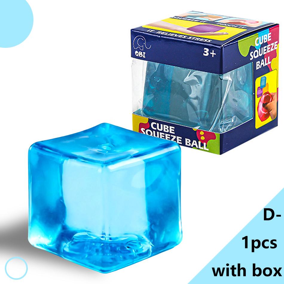 Leker Leker Leker Fin Firkantet Is Stressball Fidget Stresslindring Autisme Sensorisk Myk Klembar Festpremier Gaver til Voksne Barn