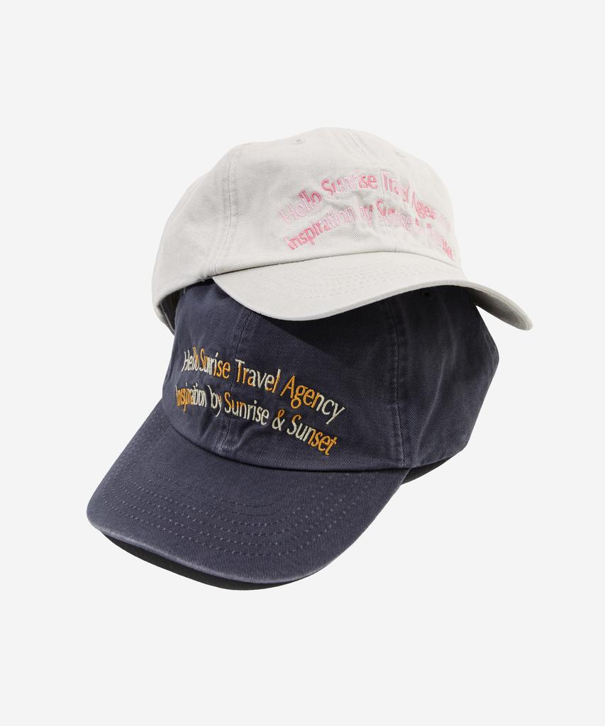 HELLO SUNRISE Dot Arch Logo Ball Cap_Warm Gray