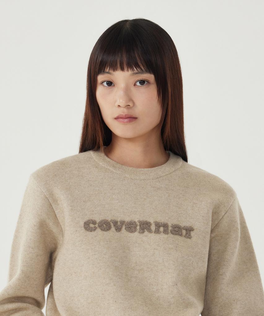 COVERNAT WOMAN Cooper Logo Knit Beige