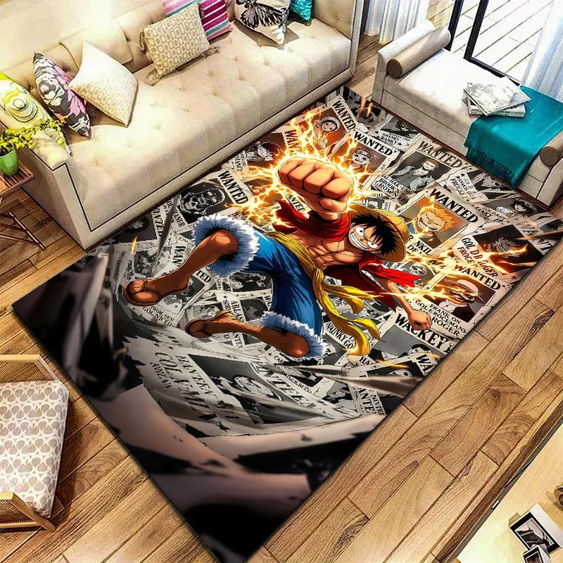 Monkey D Luffy Teppich Teppich für Wohnzimmer Schlafzimmer Zuhause Sofadekoration, Kinder Spiel Rutschfeste Bodenmatte