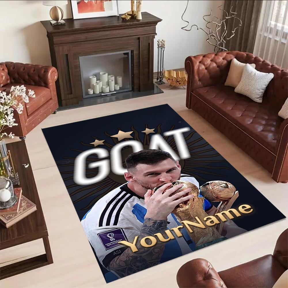 Messi 256 Customize Text Carpet Perfect for Hallway Study Room Foyer Bedrooms Anti-slip Rug Decorate Offices