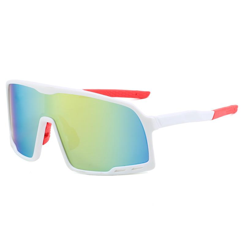 Trendige UV400 Outdoor Sportbrille Einteilige Große Rahmen Sonnenbrille Modische Radsport Sonnenbrillen Bunte Brillen