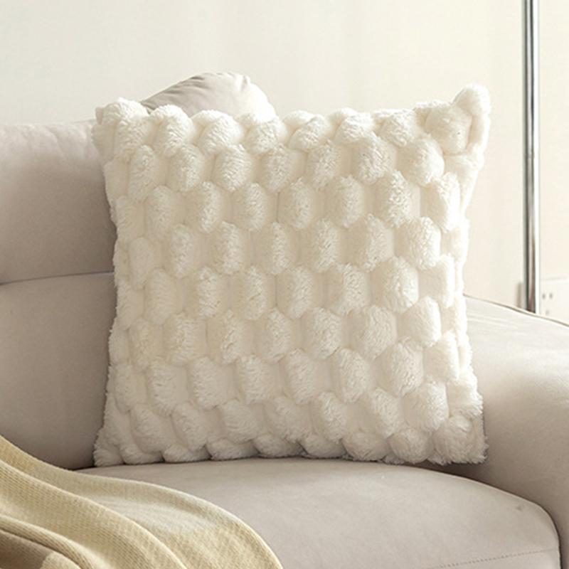 Superzachte Pluche Kussensloop Winter Plaid Kussenhoes voor Bank en Nachtkastje, Woonkamer Scandinavische Decoraties Rechthoekige Hoes