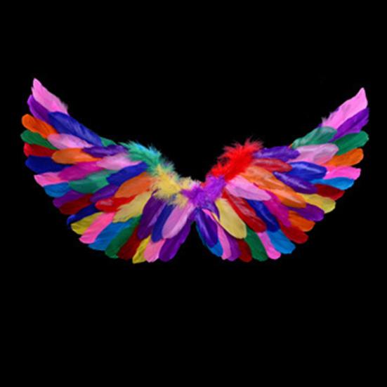 Angel Feather Wings with Elastic Straps Bright Color Lightweight Costume Cosplay Wings Photography Props