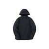 Solid Color Print Small Logo Zip-Up Water-Resistant Hooded Windbreaker Jacket Men Outerwear Black 952245612-3