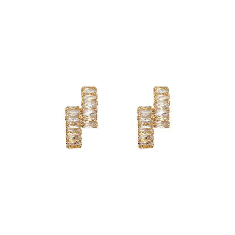 New Trendy Rectangle Shape Drop Earrings Brilliant Bridal Engagement Wedding Jewelry Elegant Female Dangle Earring Nice
