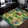 Dinosaur Park Volcano Rug – Non-Slip, Absorbent & Machine-Washable Dino Print Mat for Bathroom, Living Room or Outdoor Use