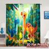 2 Stück 2D-Flachdruck-Vorhänge (Ohne Stange) DinoGathering Schickes Vorhangtuch 100% Polyester Vorhänge Alle Jahreszeiten Dekorativ
