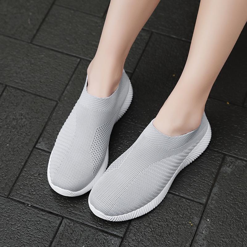 Elastic Socks Shoes Flat-bottomed Sports and Leisure Lightweight Fly-woven Foot Women's Shoes