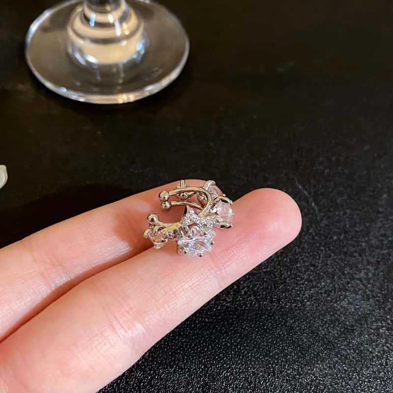 Luxusní klipové náušnice ve tvaru hvězdy s kamínky pro ženy – Univerzální, Elegantní, Bez propíchnutých uší