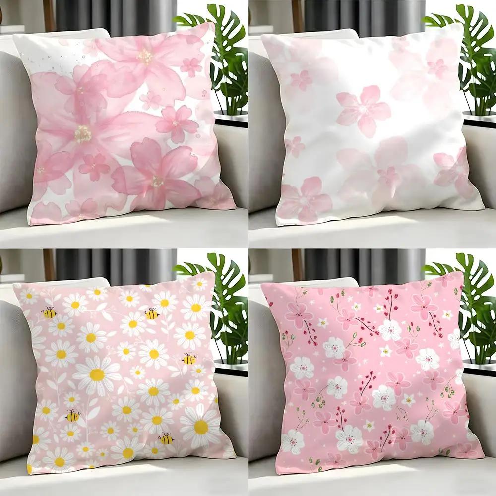 Art LLight Pink Gentle Petalsed Cushion Cover Cushion Cover Set Pcs X X X Pillowcase Decorative Sofa Home Decor