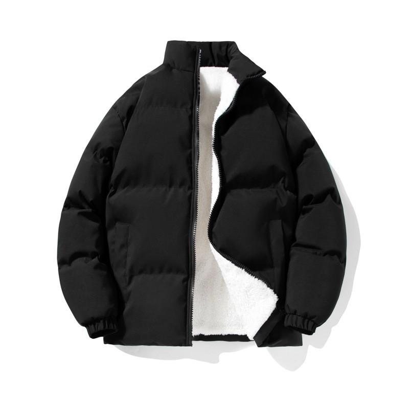 Large Size Cotton-padded Clothes Men's Lamb Wool Inner Stand-up Collar Cotton-padded Clothes Men's Autumn and Winter Trendy Brand Couple Clothes