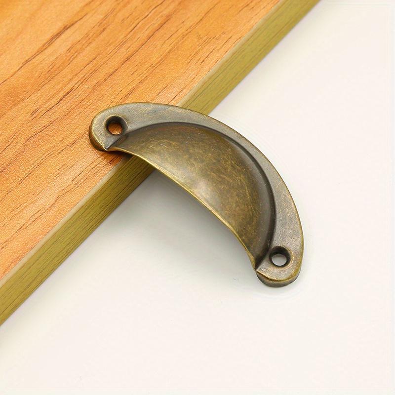 12pcs Shell Shape Retro Cabinet Handles, Antique Semi-Circular Drawer Pulls Set, Classic Vintage Furniture Renovation Hardware Accessories
