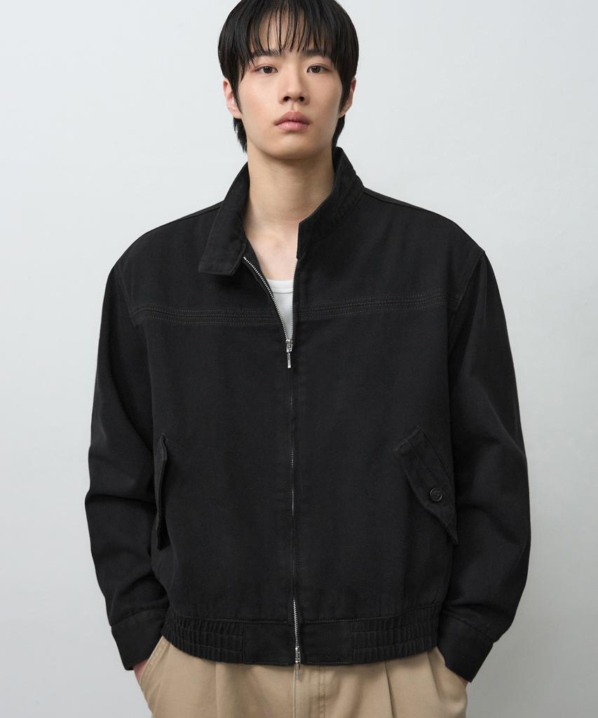 Draw Fit Eagle Harrington Washed Jacket [Black]
