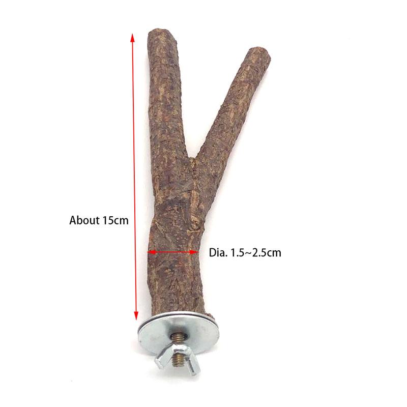 Natural Wood Pet Parrot Raw Wood Suitable Fork Tree Branch Stand Rack Squirrel Bird Hamster Branch Perches Chew Bite Toys Pet Accessories Decor