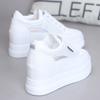 Inner Heightening Lace-up Muffin Thick Bottom Spring and Autumn New Microfiber Leather Thin Leisure Sports