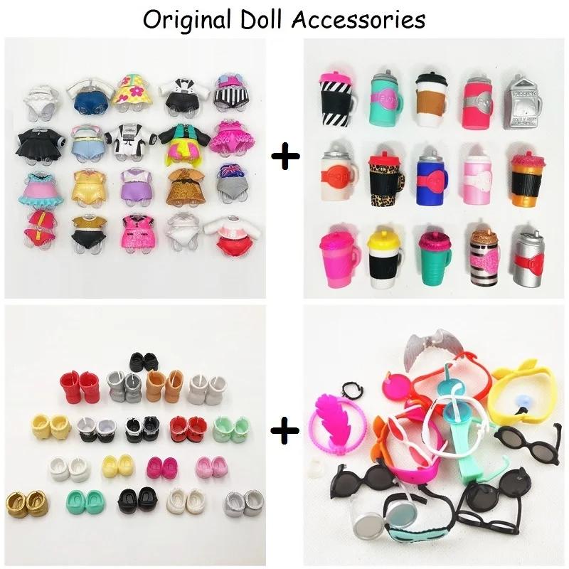 1 Collection Doll Accessories Designed for LOL 8cm Doll Clothes Bottles Shoes Glasses DIY Toy Girls Children Gifts Randomly