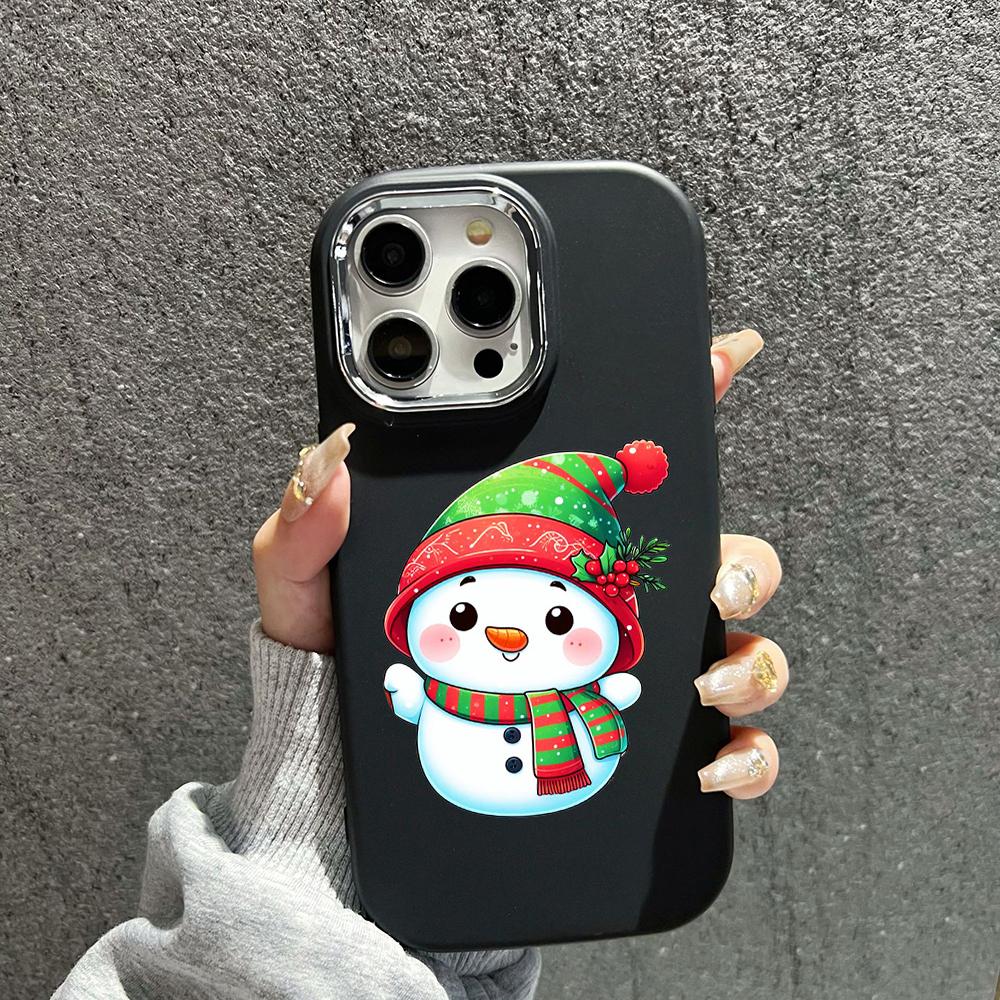 N98 Šťastný nový rok Veselé Vianoce Mäkké puzdrá na telefón pre iPhone 16 Pro Max Xiaomi 11 Lite Redmi 13C Note 11s Pokovovaný rám Ochrana fotoaparátu Zadný kryt