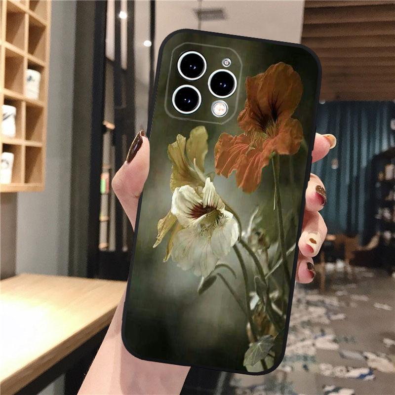 Capa de telefone para iPhone 14 Pro Max 13 12 11 Pro Max Xs Xr X 12mini 14 Plus Se Poppies Poppy Flower Case Funda